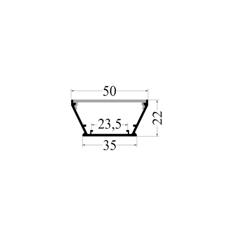 35*22 board width 23mmU-shaped hard light bar LED linear light aluminum groove shell kit